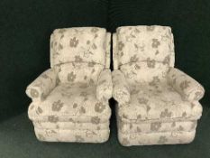 A manual reclining armchair and matching chair