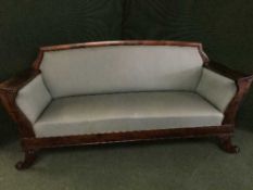 A continental scroll end settee