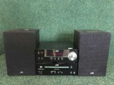 A JVC two piece hi/fi system with speakers,