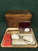 A tray of costume jewellery,