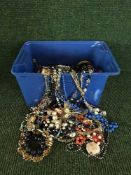 A box of assorted costume jewellery
