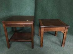 An inlaid lamp table and a McIntosh Furniture lamp table