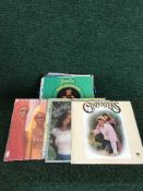A crate of LP records - Carpenters, Neil Diamond,