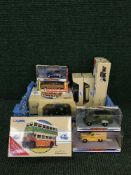 A basket of Dinky and Corgi vehicles - Corgi Road Transporter, Corgi buses,