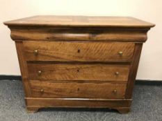 A French walnut four drawer chest