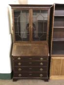 A mahogany Georgian style bureau bookcase