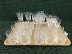 A tray of assorted lead crystal glass ware