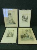 A pair of Bessie Pease Jutnann lithographic prints - The Reward and In Disgrace,