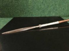 A 19th century white metal mounted Indo-Persian spear,