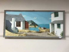 Colin Richardson : Study of a Cornish harbour, oil on board, signed, framed.