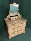 An Edwardian pine dressing chest