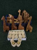 A box of approximately 120 Bug in the Box wooden pencil sharpeners and a crate of twenty wooden