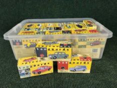 A box of thirty boxed Van Guards die cast vehicles
