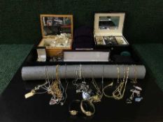 A quantity of costume jewellery, pendant, chain, lady's wrist watches inc, Raymond Weil,