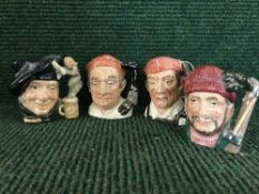 Four small Royal Doulton character jugs - Blacksmith, Bookmaker,