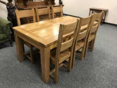 A good quality oak extending table,