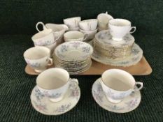 A tray of Colclough bone china tea set