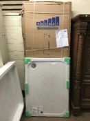 A part boxed shower enclosure and shower tray