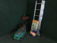 A Garden Line electric mower, Bosch strimmer,