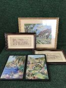 A box of seven 20th century framed needlework pictures - Home sweet home,
