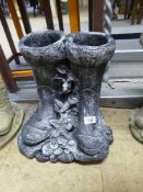 A garden boot planter