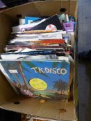 A box of lps and singles including The Shadows,