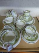 A tray of thirty-seven pieces of late Victorian Sons and Amazon tea service