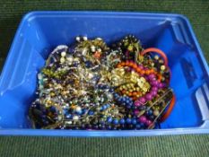 A box of assorted costume jewellery