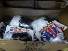 Three boxes of novelty wigs