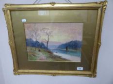 F. Arnold : Autumn in the Woods, watercolour, signed.