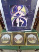 A contemporary framed painting - Abstract figure, initials SRH,