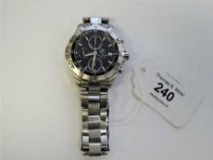 A Gents Stainless Steel Automatic Chronograph Wristwatch, signed TAG Heuer, model; Aquaracer,