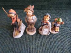 Four Goebel figures - Brother, Home from market,