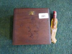 A Churchill Special cigar box together with a miniature Finish dagger in leather sheath