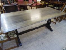 An oak refectory dining table