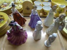 A tray of seven figurines including Leonardo collection,
