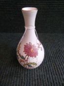 A Royal Worcester hand painted ivory fluted vase,