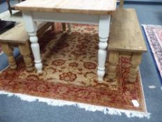 A fringed Persian Ziegler rug,