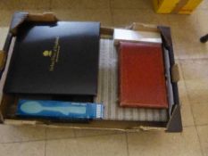 A box of assorted cutlery, plated items, Viners,