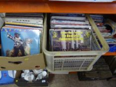 Three boxes of lps and 45's including brass bands, Frank Sinatra,
