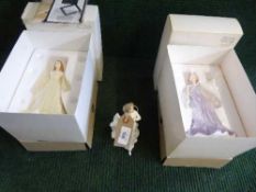 A Royal Doulton figure - Forget Me Not HN 3388 and two boxed Royal Doulton Gem Stones figures