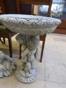 A Garden figure - Cherub bird bath