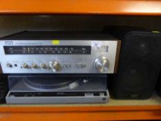 A Sony STR-1800 receiver together with Technics turn table and pair of Sharp speakers