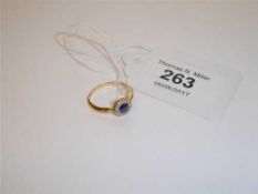 A diamond and sapphire cluster ring,