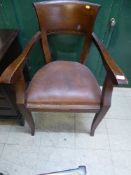 A leather seated armchair