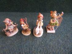 Four Goebel figures - Spring Cheer, Goose girl,