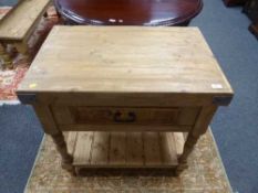 A reclaimed pine single drawer chef stand
