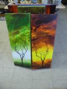 Eight contemporary oil paintings on canvas