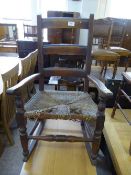 An antique mahogany child's rocking chair