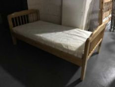 3' John Lewis mattress with pine bed frame